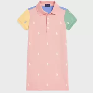 Polo Ralph Lauren Girls Colour Block Cotton-Pique Day Dress - 8-10 Years