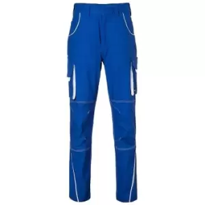 James and Nicholson Mens Level 2 Workwear Pants (46R) (Royal Blue/White) - Royal Blue/White