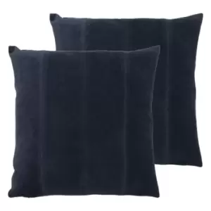 Paoletti Jagger Twin Pack Polyester Filled Cushions Navy