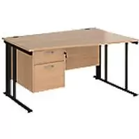 Dams International Wave Desk MCM14WRP2KB 1,400 x 725 x 800 - 990 mm