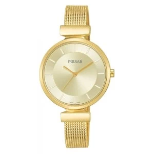 Pulsar PH8412X1 Ladies Gold Plated Mesh Bracelet 50M Watch