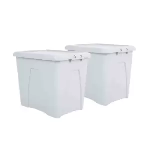 Wham Set 2 Wham Home Upcycle 75L Box & Lid Soft Grey