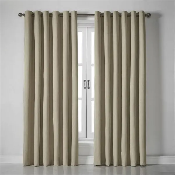 Other Blackout Linen Look Ring Top Eyelet Curtains - Beige 229 x 137c