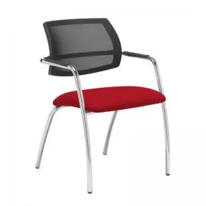 Tuba chrome 4 leg frame conference chair with half mesh back - Panama