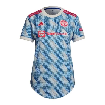 adidas Manchester United Away Shirt 2021 2022 Ladies - White