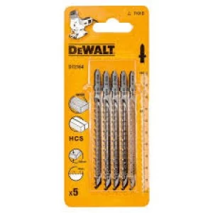 DEWALT T101D HCS Wood Cutting Jigsaw Blades Pack of 5