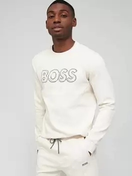 BOSS Salbo 1 Logo Sweatshirt - White, Size L, Men