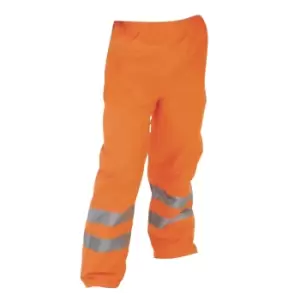 Yoko Mens Hi-Vis Waterproof Contractors Trousers / Pants (2XL) (Hi Vis Orange)