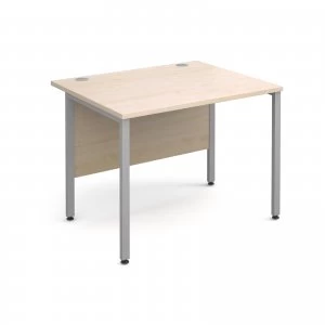 Maestro 25 SL Straight Desk 1000mm x 800mm - Silver H Frame Maple top