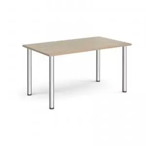 Rectangular chrome radial leg meeting table 1400mm x 800mm - barcelona