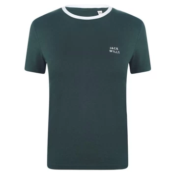 Jack Wills Trinkey Ringer T-Shirt - Dark Green