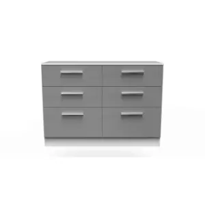 Welcome Furniture Indices 6 Drawer Midi Chest - Dust Grey and White