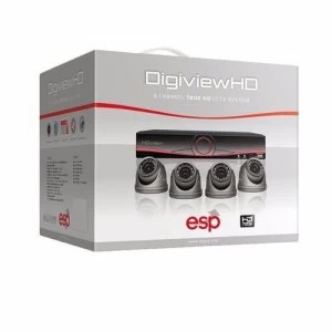 ESP 8 Channel Digiview AHD CCTV 4 Dome Camera Kit - 1TB