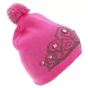 FLOSO Womens/Ladies Tiara Pattern Winter Beanie Bobble Hat (One Size) (Pink)