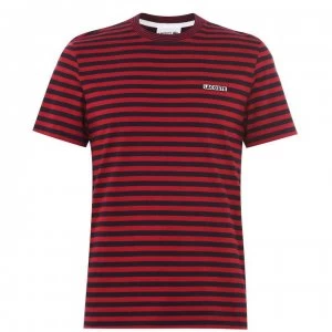 Lacoste Striped T Shirt - Red/Black C9N