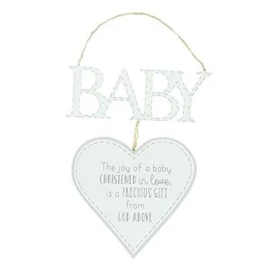 Petit Cheri Christening Heart Plaque