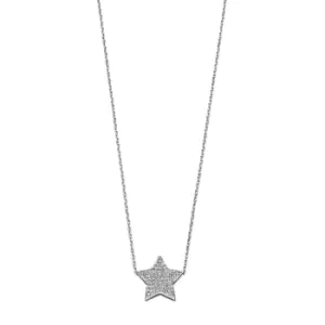 Sterling Silver Star Pave Cubic Zirconia Necklace