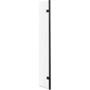 Hudson Reed 300mm x 1950mm Wetroom Hinged Return Screen with Black Fittings - WRSBP30 - Black