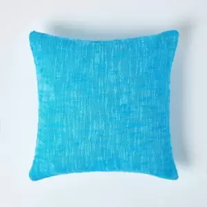 Nirvana Cotton Teal Cushion Cover, 45 x 45cm - Blue - Homescapes