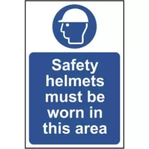 Safety Helmets Must Be Worn In This Area Sign - RPVC (400 x 600mm)