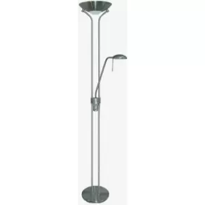 Searchlight Mother & Child - 2 Light Mother and Child Floor Lamp Uplighter Satin Silver, G9