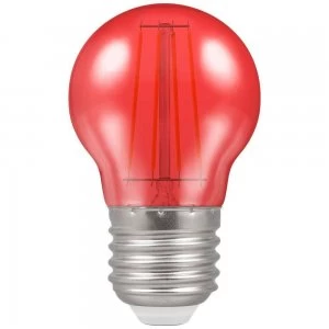 Crompton LED Filament Harlequin Round ES E27 4W - Red