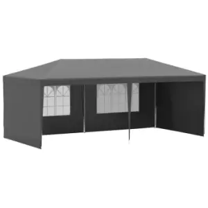 Outsunny 6M X 3M Garden Gazebo Marquee Canopy Party Tent Canopy Patio - Dark Grey