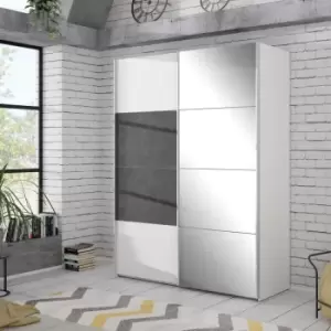 FWStyle Olivia 170cm Wide Sliding Wardrobe 1 Glass Door Braking System