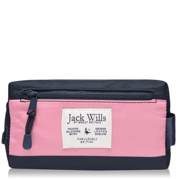 Jack Wills Thorney Wash Bag - Pink Navy Strip