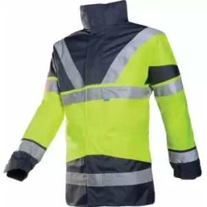 Sioen Medium Hi-vis Skollfield 4 in 1 Jacket Yellow & Navy - Yellow/Navy Blue Navy