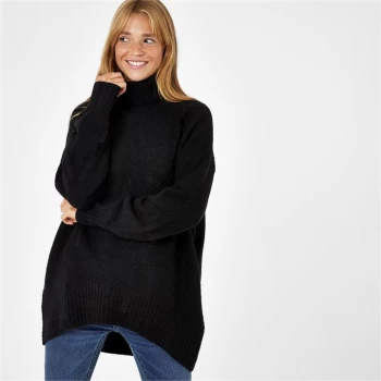 Jack Wills Roll Neck Knitted Jumper - Black