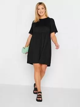 Yours Frill Sleeve Smock Dress - Black, Size 18, Women