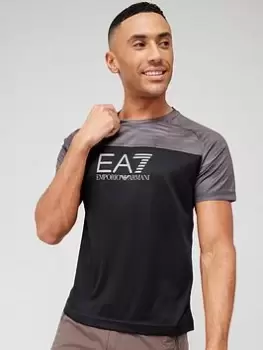 EA7 Emporio Armani Ventus Block Training T-Shirt - Black, Size 2XL, Men