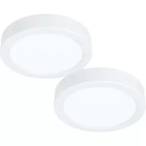 2 PACK Wall / Ceiling Light White 160mm Round Surface Mounted 10.5W LED 3000K