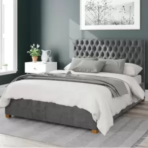 Monroe Firenze Velour Ottoman Bed Frame Charcoal