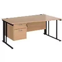 Dams International Wave Desk MCM16WRP2KB 1,600 x 725 x 800 - 990 mm