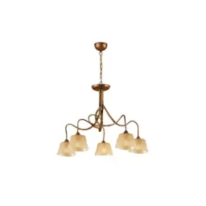 (0039 001) Tentacle Pendant 5 Light E14, Rustic Gold