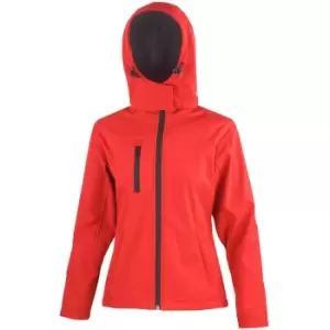 Result Core Womens/Ladies Lite Hooded Softshell Jacket (S) (Red/Black)