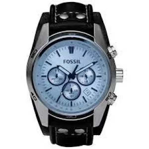 Fossil Men Coachman Chronograph Black Leather Watch