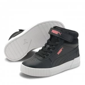 Puma Carina Mid Child Girls Trainers - Black