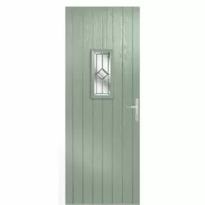 LPD (W) 35" Speedwell Chartwell Green Glazed Door Set External Composite Door Set