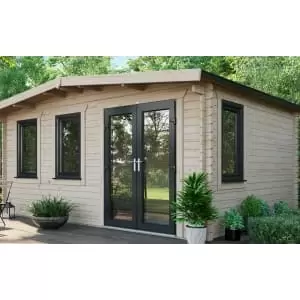 Power Sheds 12 x 16ft Right Hand Door Apex Chalet Log Cabin