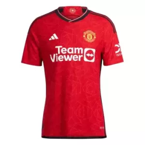 adidas Manchester United Authentic Home Shirt 2023 2024 Adults - Red