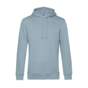 B&C Mens Organic Hooded Sweater (L) (Blue Fog)