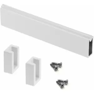 Wardrobe Square White Hanging Rail With Free End Supports & Screws - Size 1200mm