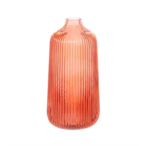 Tall Fluted Glass Vase (Amber)