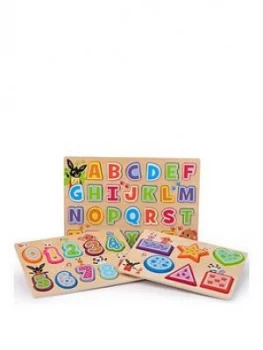 Bing Bing Number/Alphabet/Shape Puzzle Pack Of 3