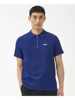 Barbour International Gauge Zip Polo Shirt - Blue Size S, Men