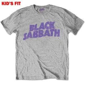 Black Sabbath - Wavy Logo Kids 3 - 4 Years T-Shirt - Grey