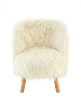 Premier Housewares Kids Faux Fur Chair - White